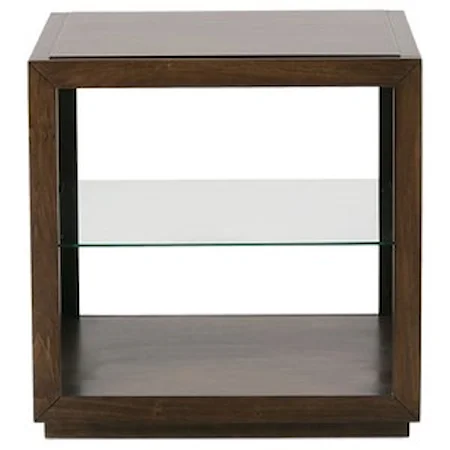 Contemporary End Table with Glass Shelf
